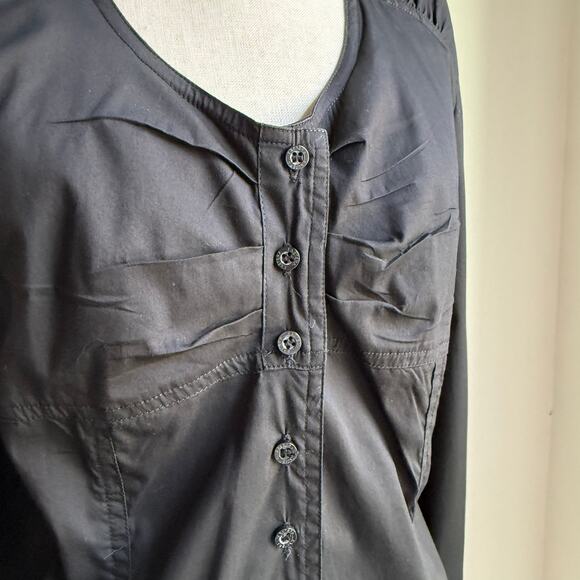 Gold Pfeil Germany Black Fitted Button Down Shirt Corset Style Sz 2 - Picture 3 of 8